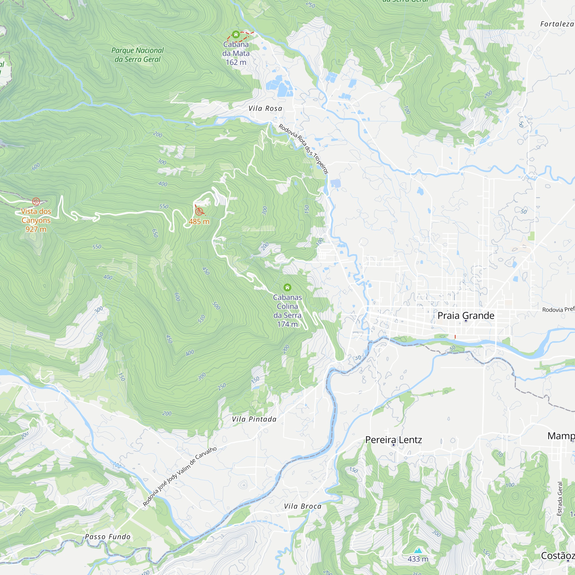 Cabanas Colina da Serra map