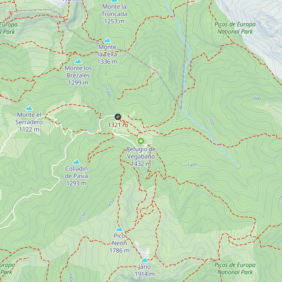 Refugio de Vegabaño map