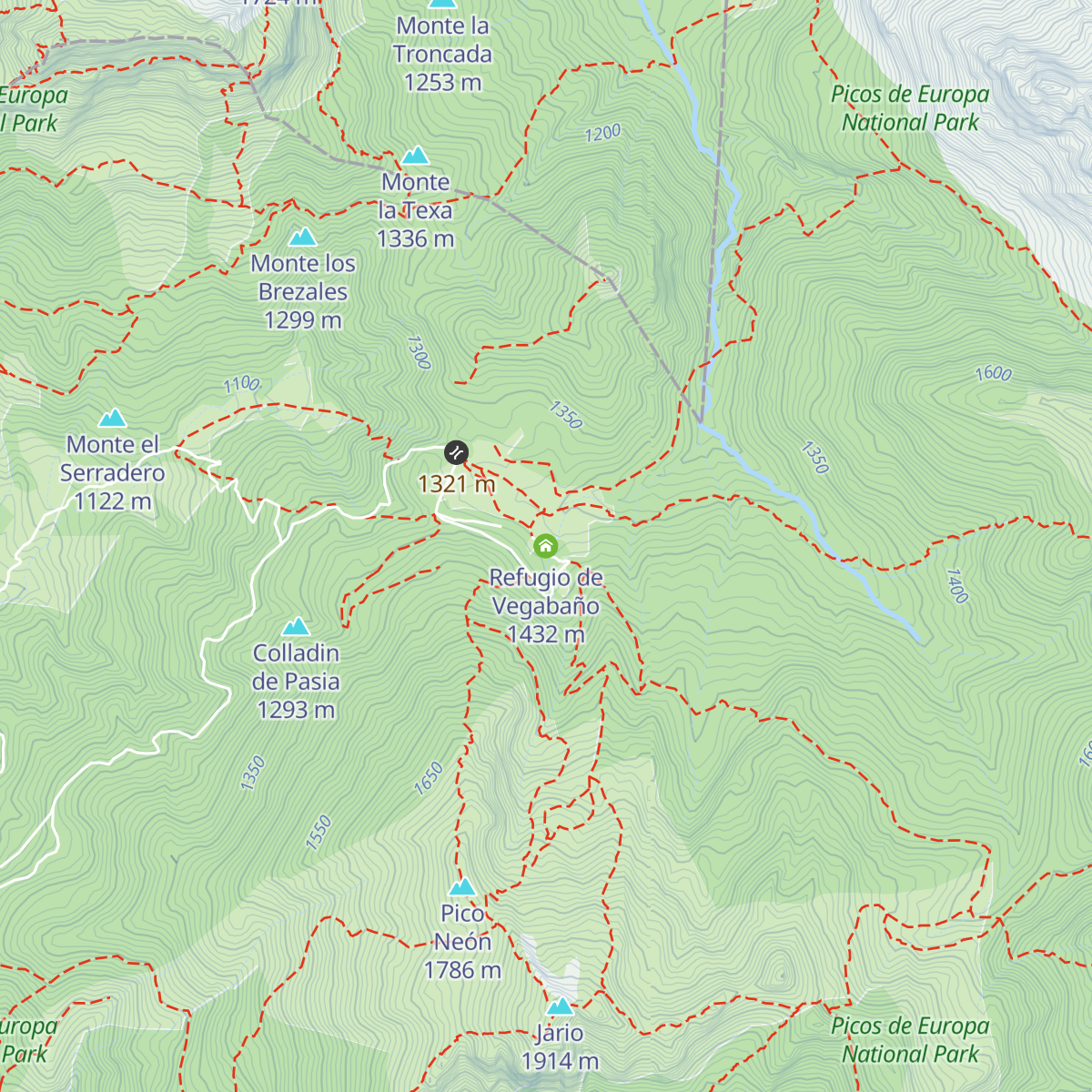 Refugio de Vegabaño map