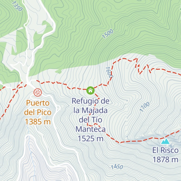 Map of Refugio de la Majada del Tío Manteca