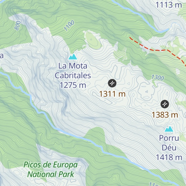 Map of Pico las Vidriosas