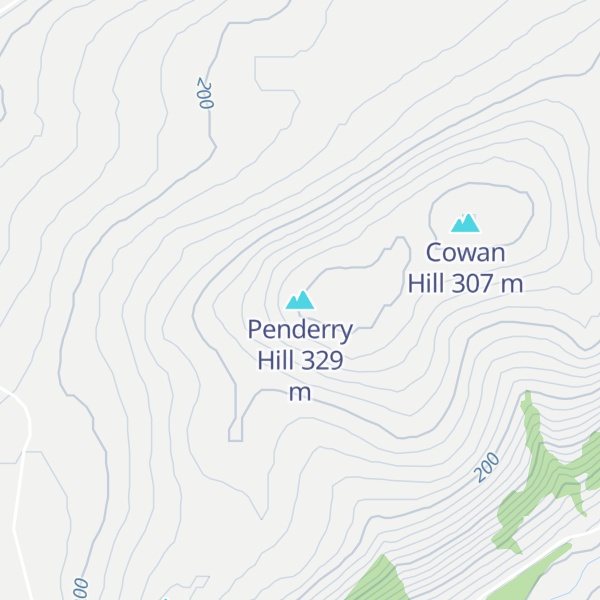 Map of Penderry Hill