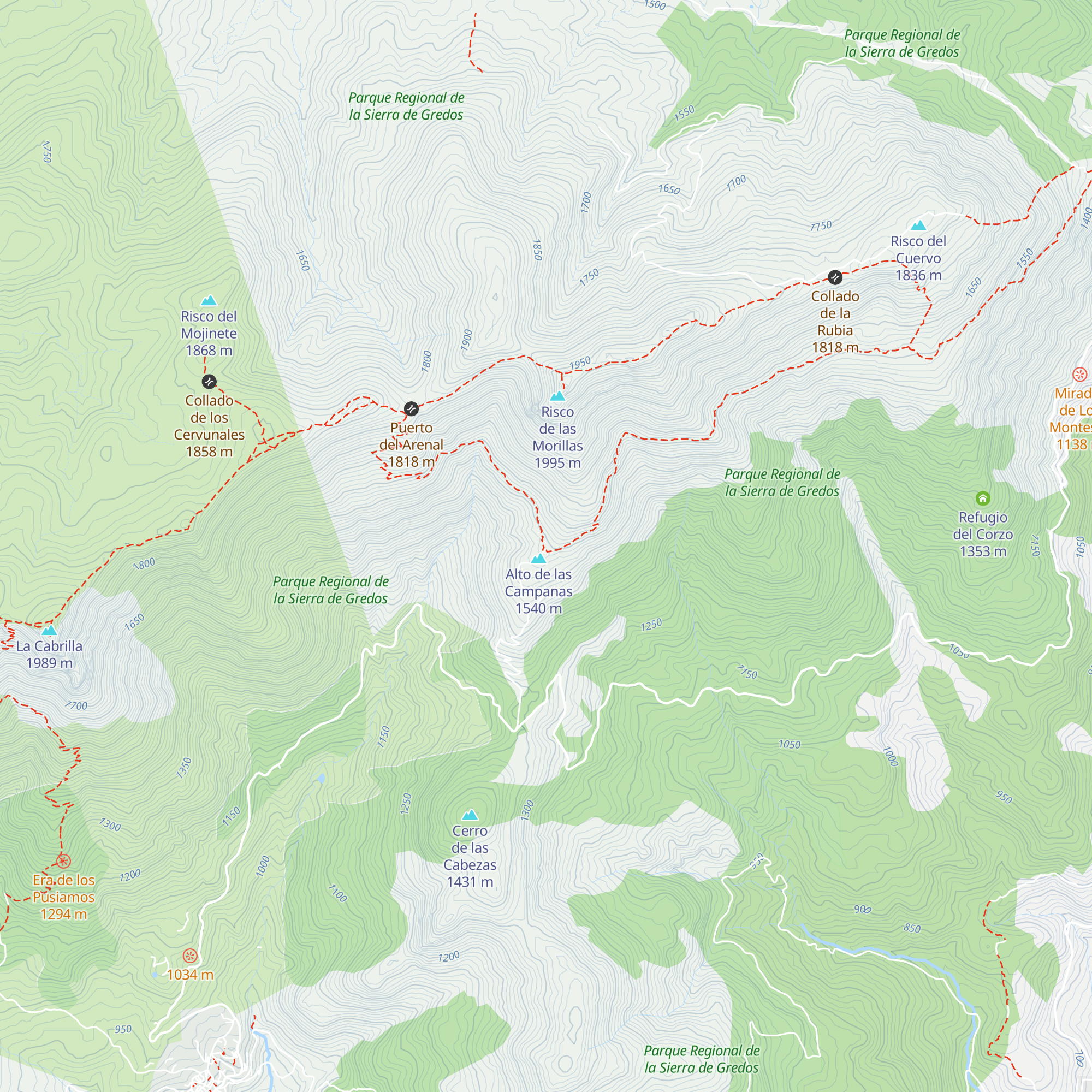 Refugio de Las Campanas map