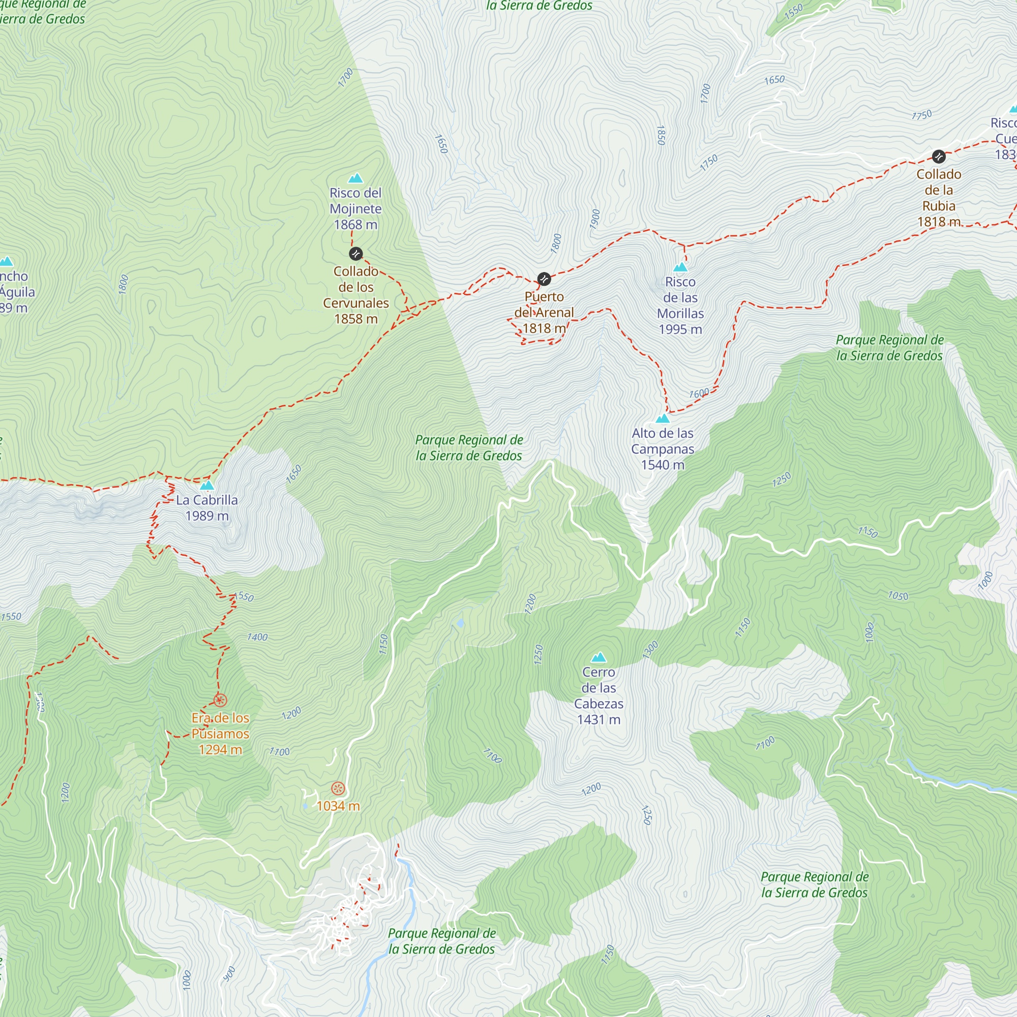 Refugio de Las Zahurdillas map