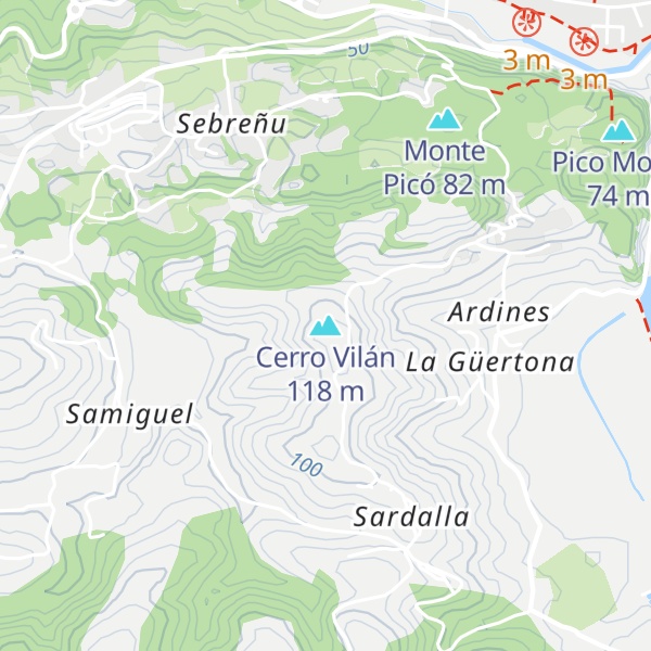 Map of Cerro Vilán