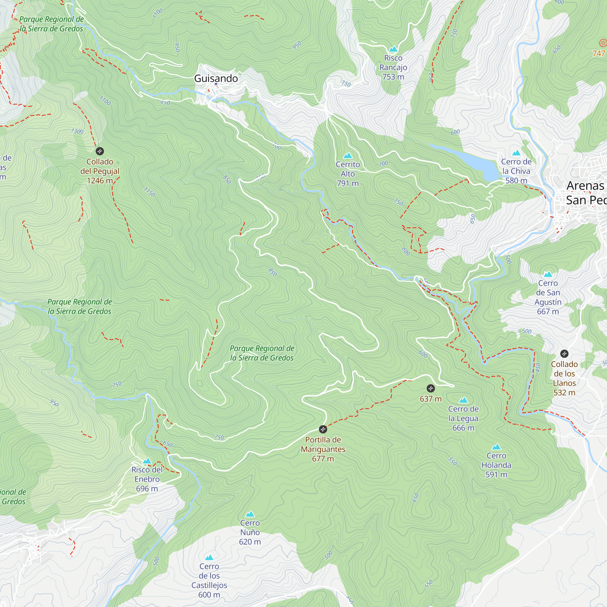 Refugio de los Guisandillos map