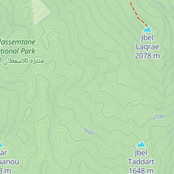 Map of Jbel Aouraghane
