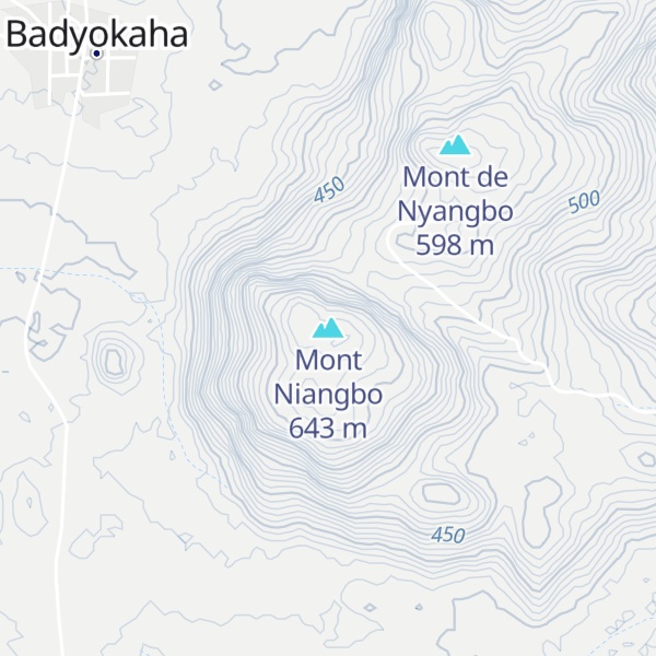 Map of Mont Niangbo