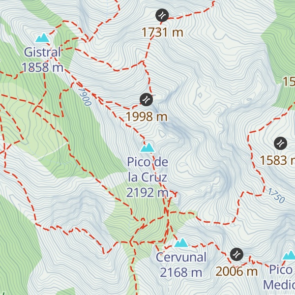 Map of Pico de la Cruz