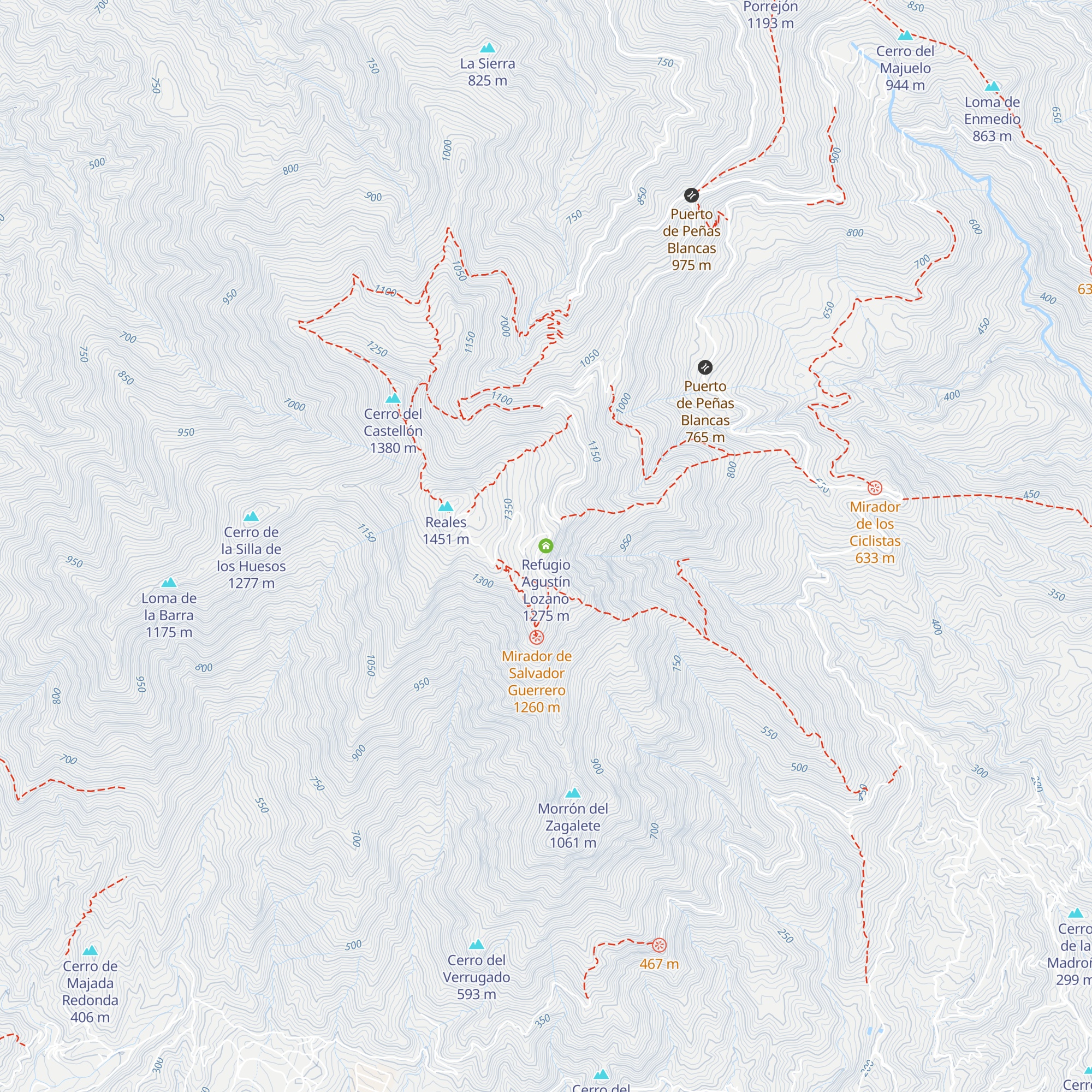 Refugio Agustín Lozano map