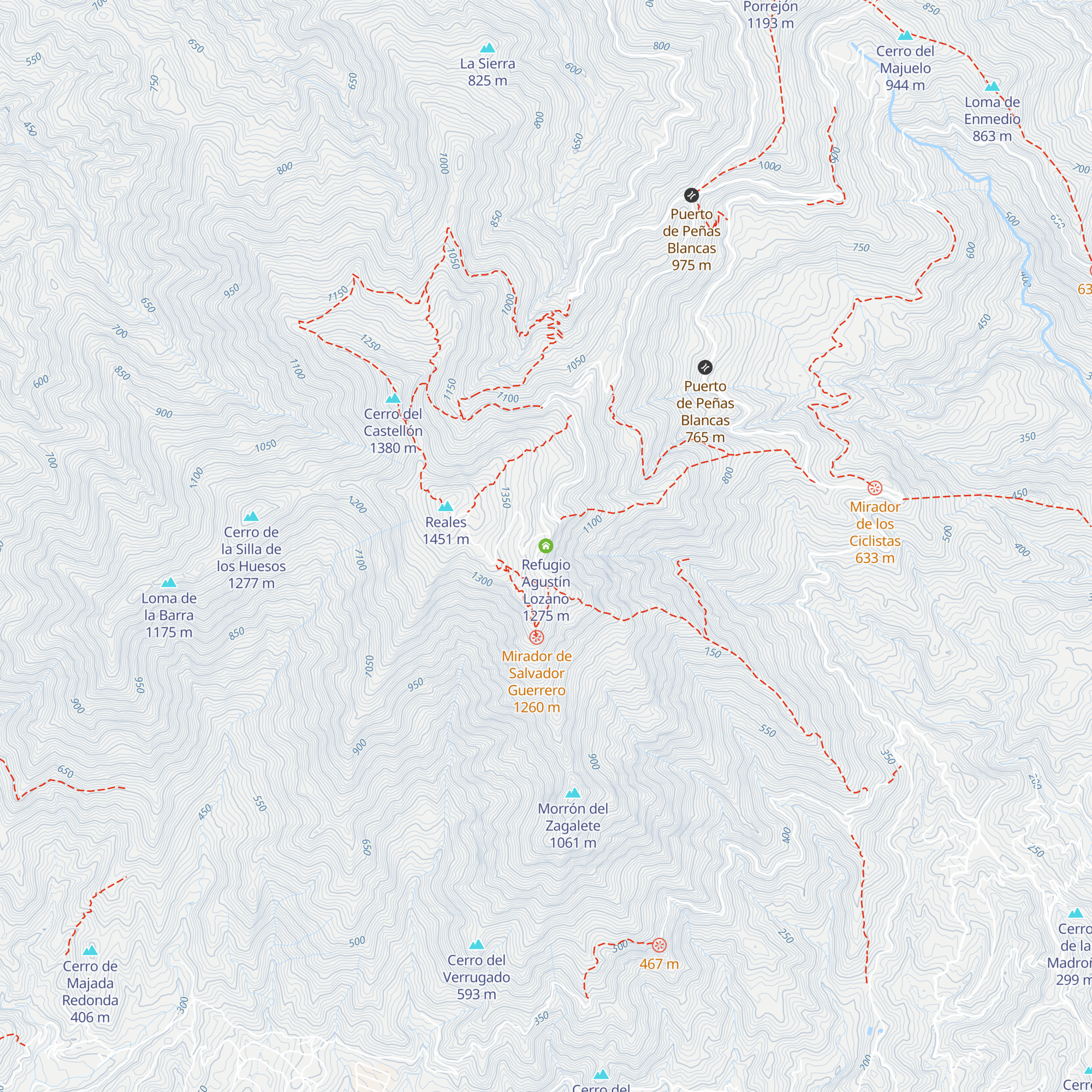 Refugio Agustín Lozano map