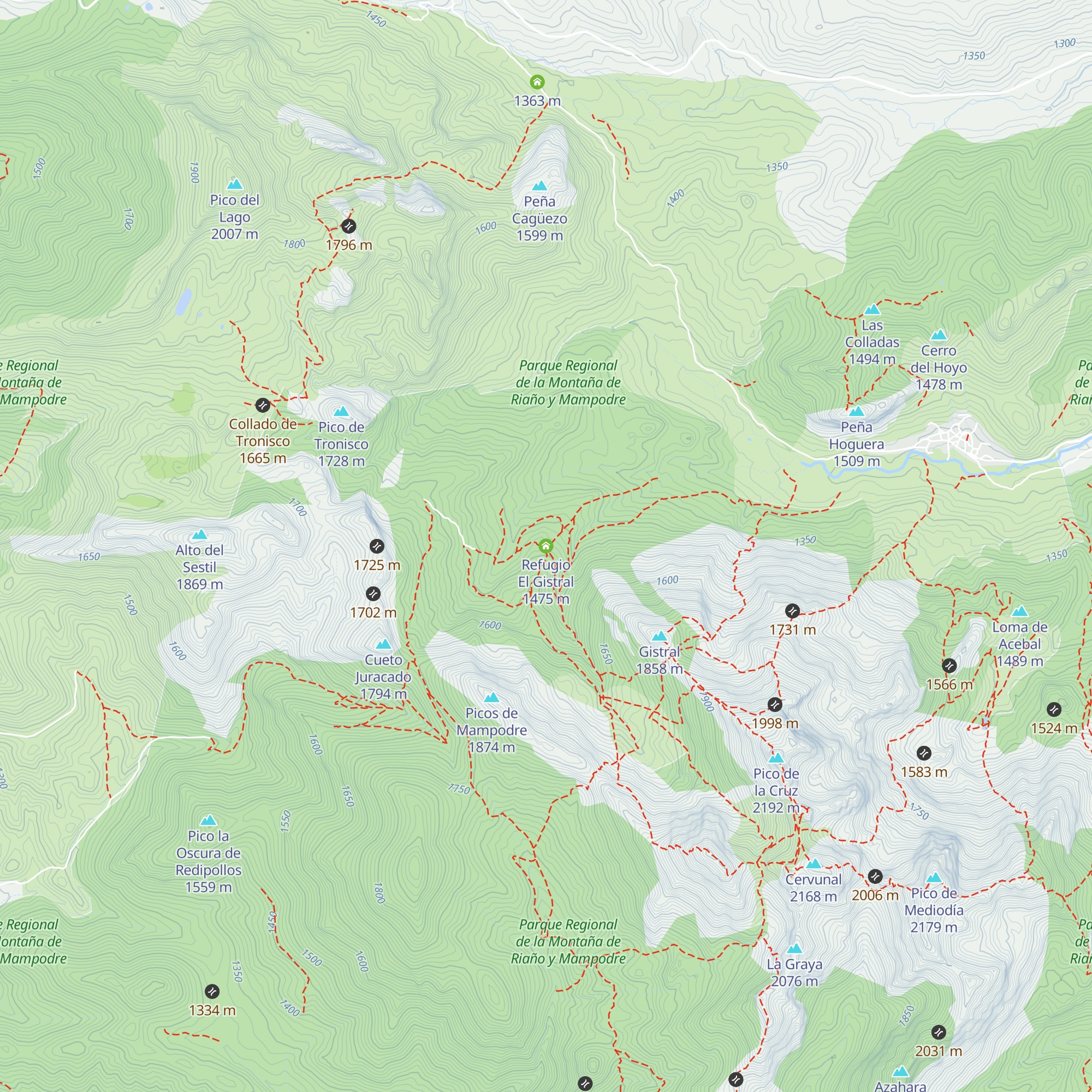 Refugio El Gistral map