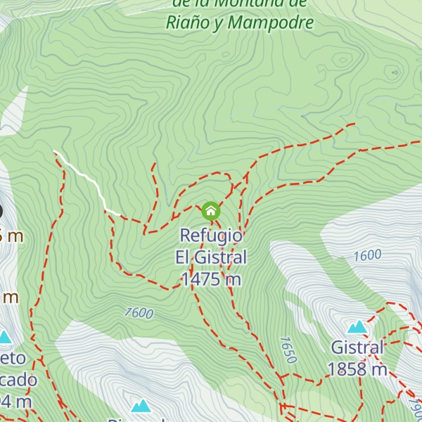 Map of Refugio El Gistral