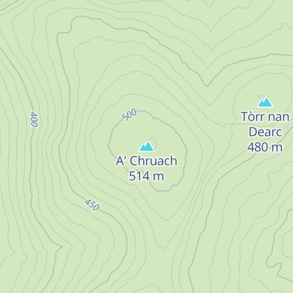 Map of A' Chruach