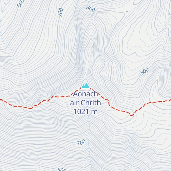 Map of Aonach air Chrith