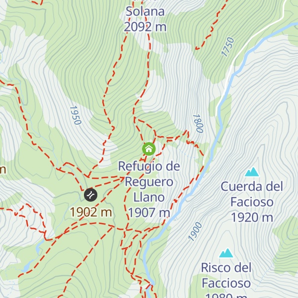 Map of Refugio de Reguero Llano