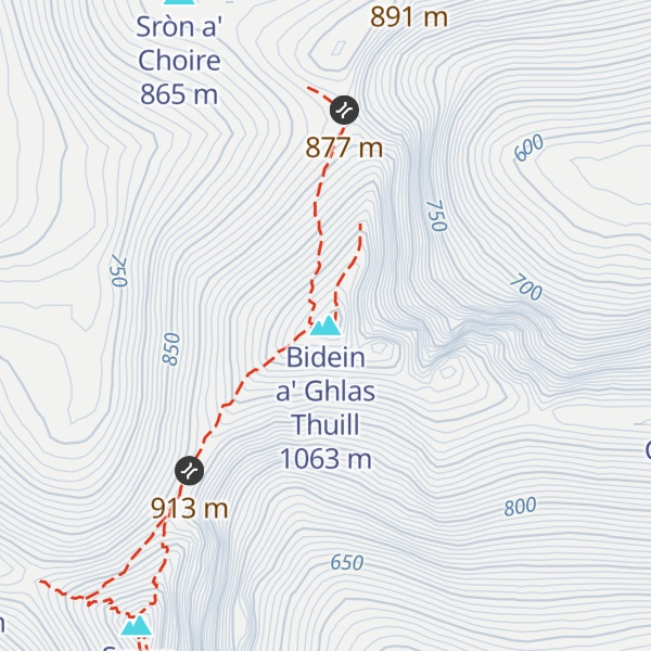 Map of Bidein a' Ghlas Thuill