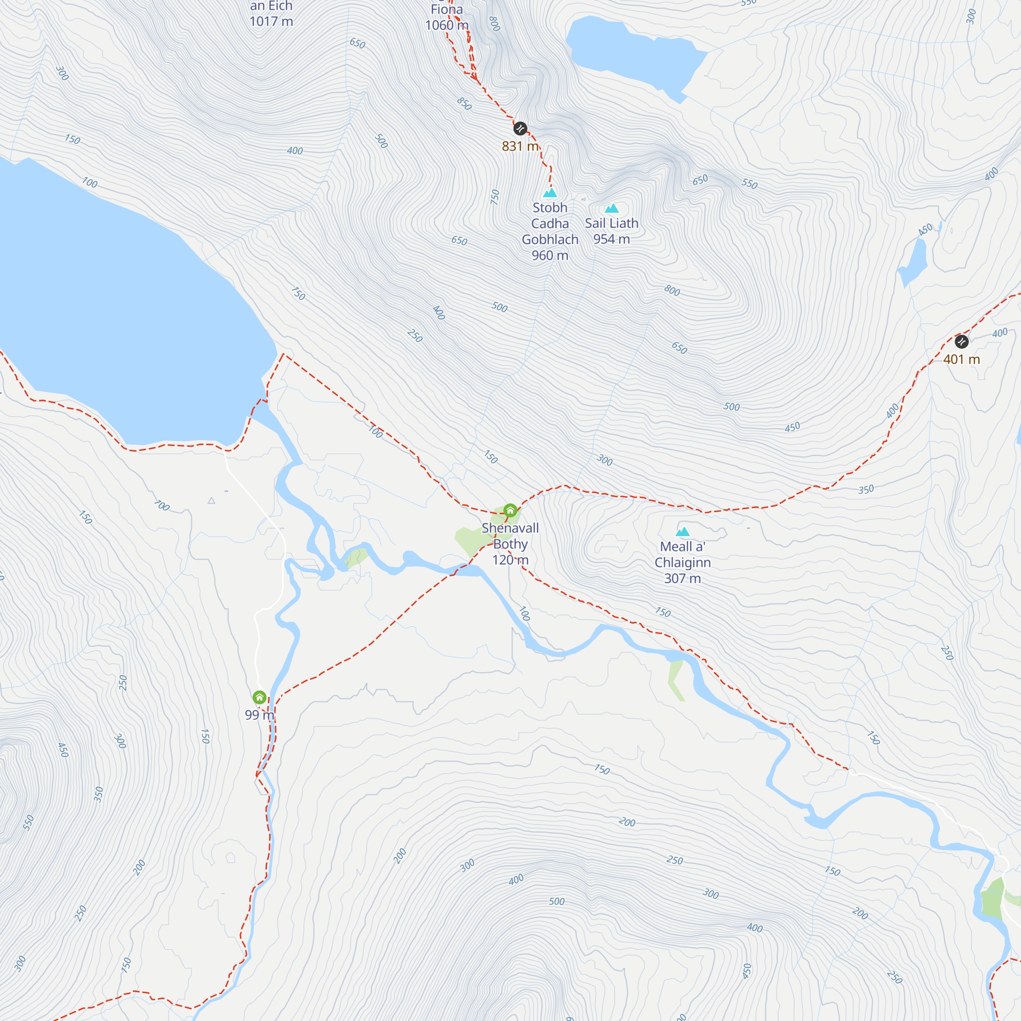 Shenavall Bothy map