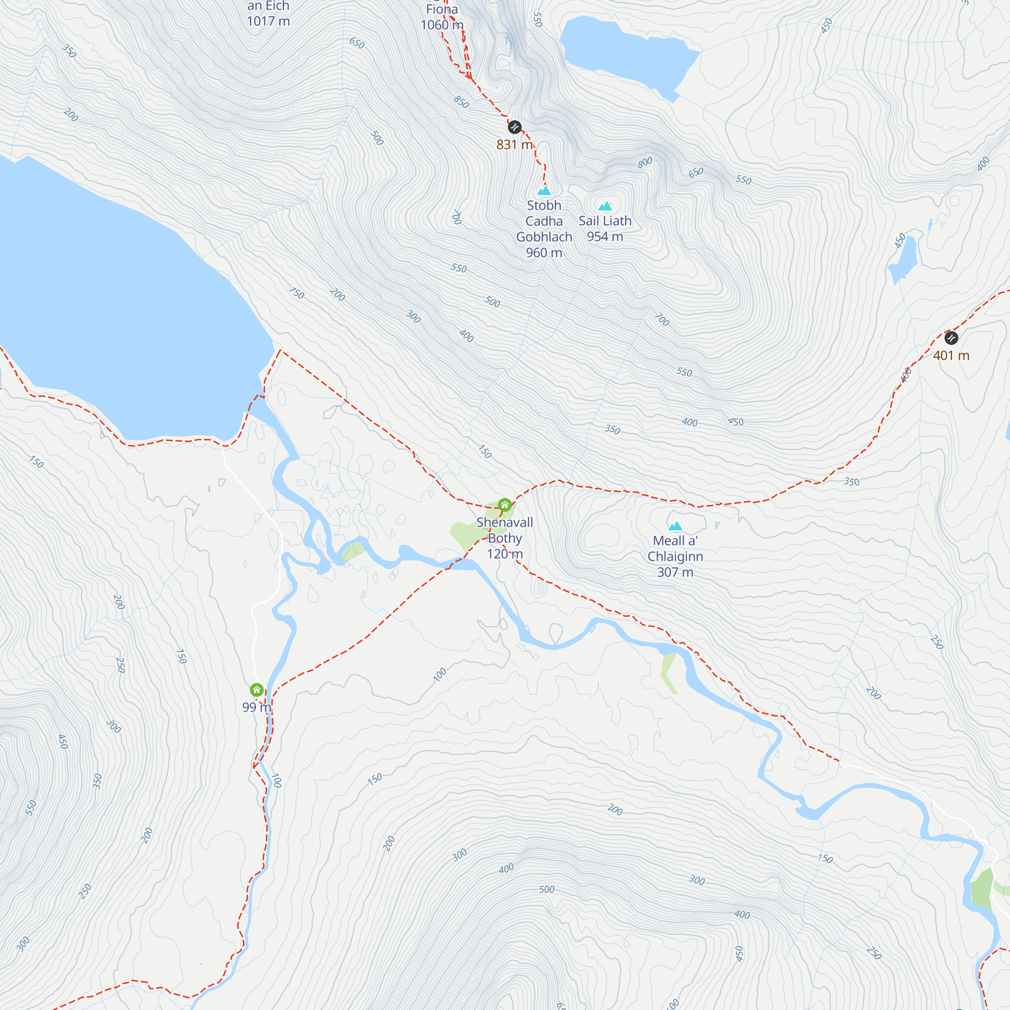 Shenavall Bothy map