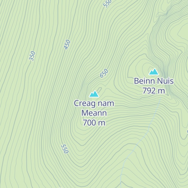 Map of Creag nam Meann