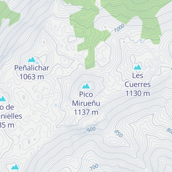 Map of Pico Mirueñu
