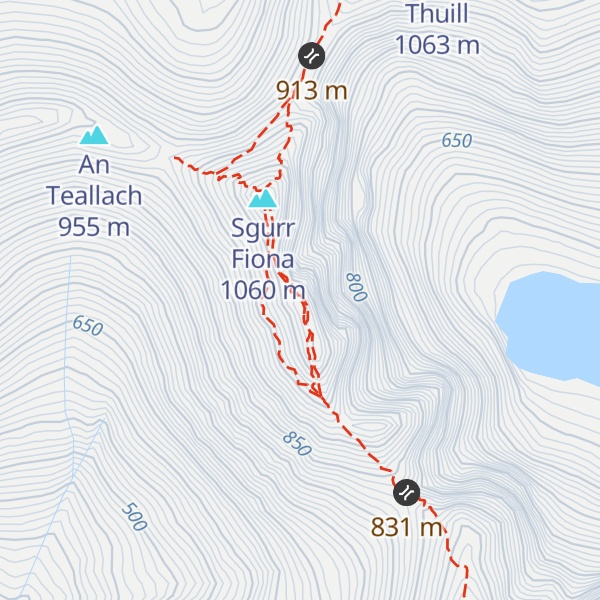 Map of Corrag Bhuidhe pinnacle