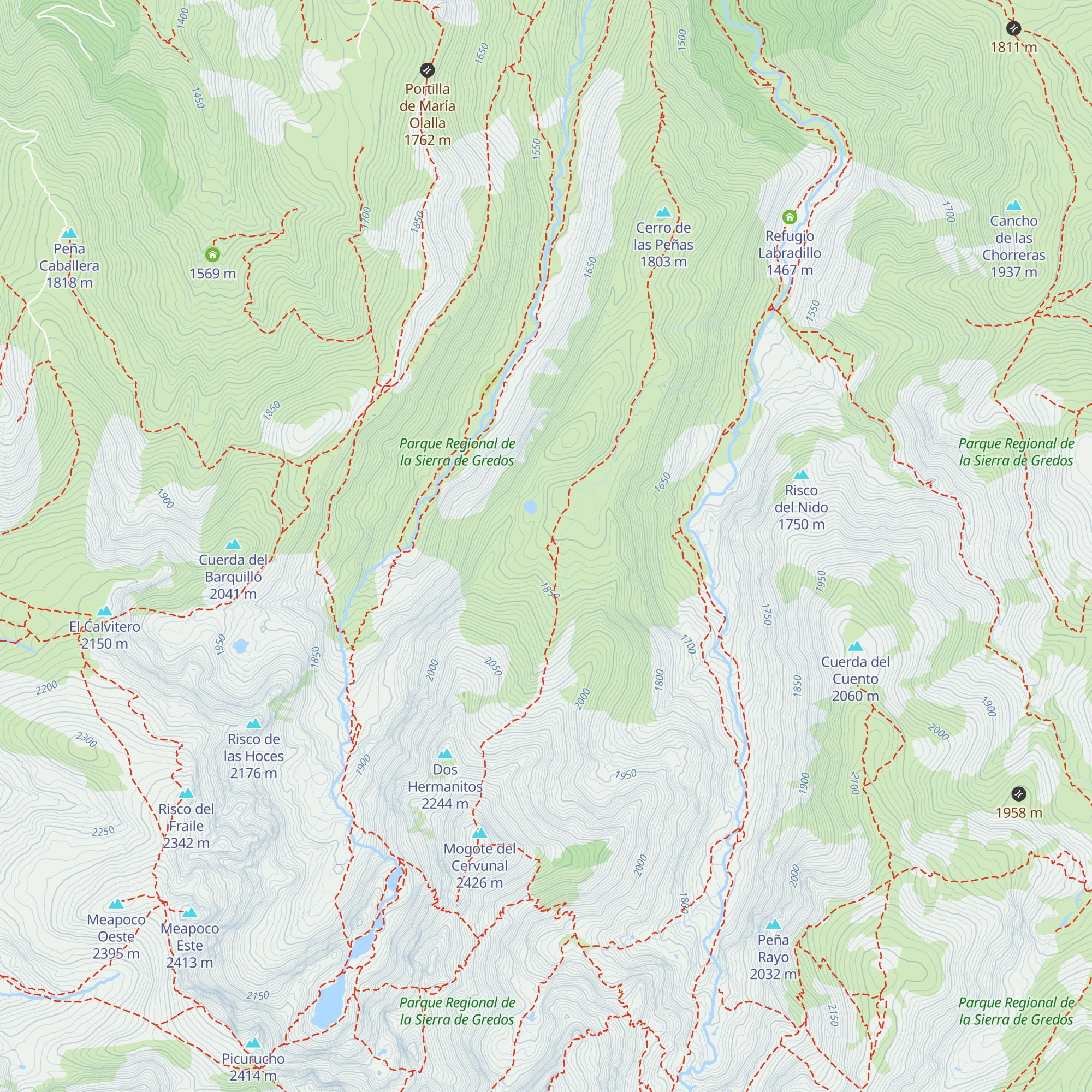 Refugio del Cervunal map