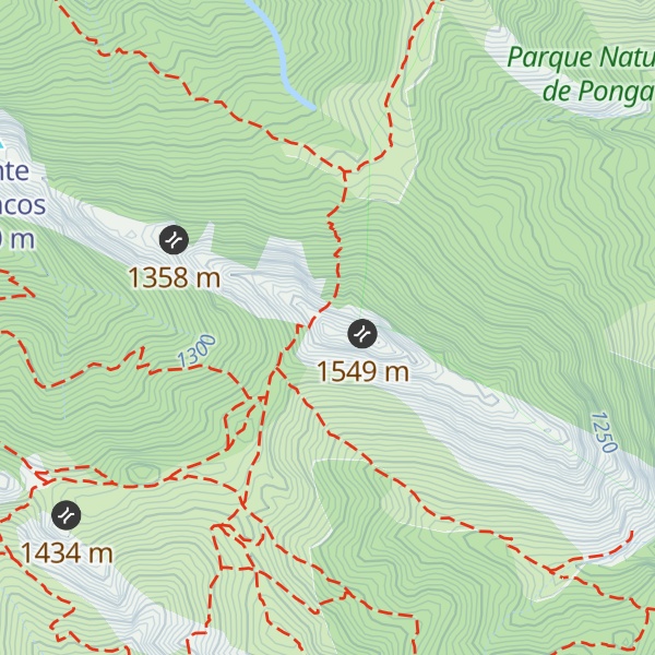 Map of Peña Los Tornos de Pandemules o Peña Crespa