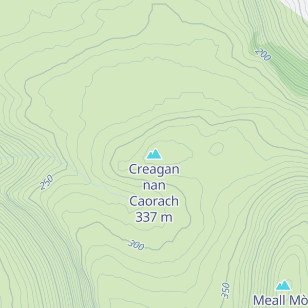 Map of Creagan nan Caorach