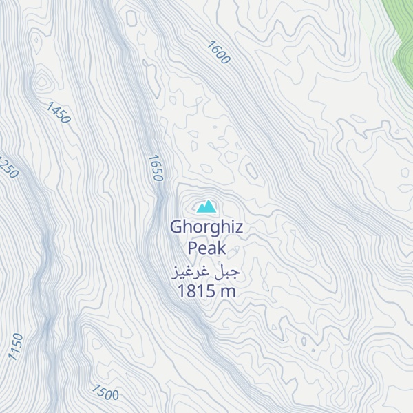 Map of Ghorghiz Peak جبل غرغيز