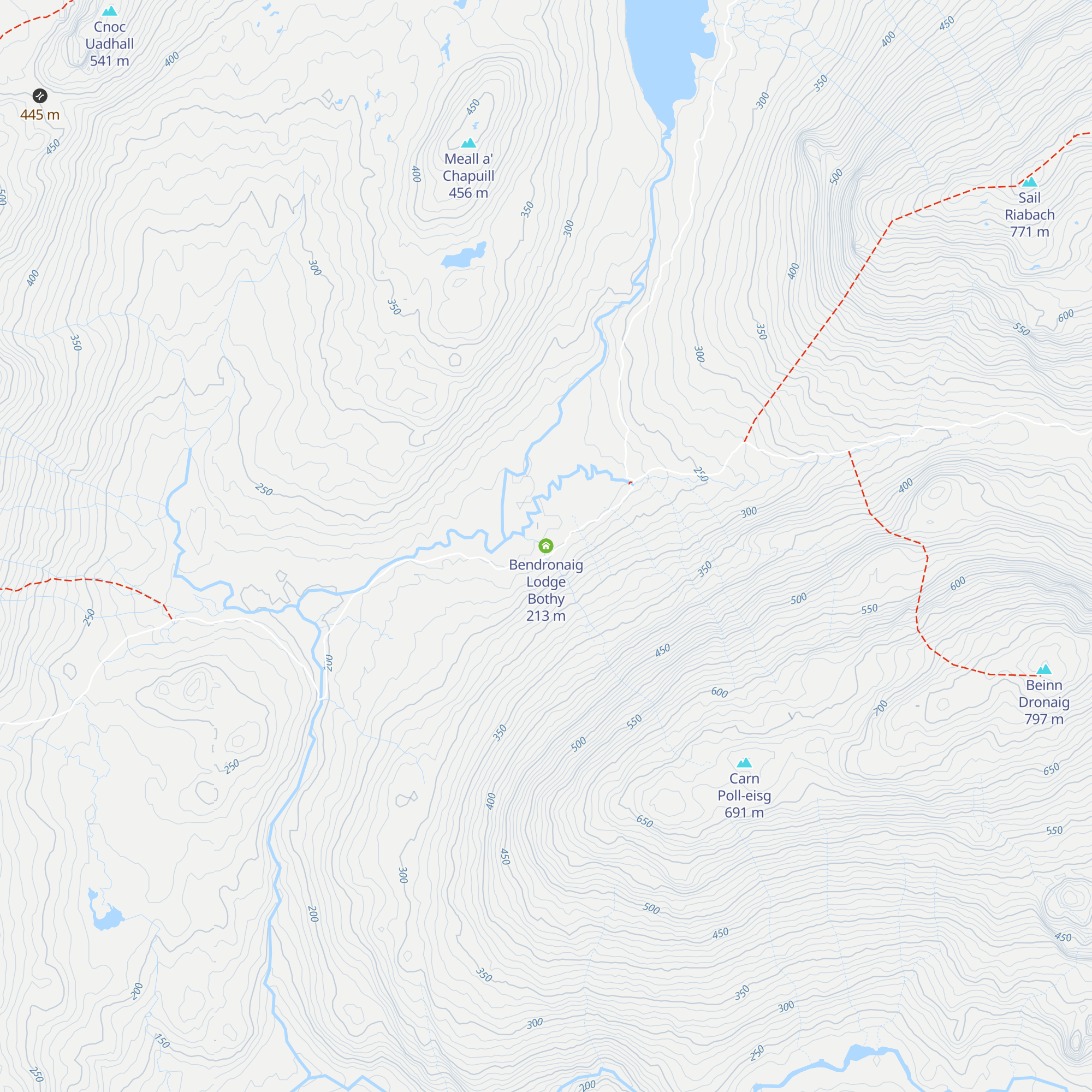 Bendronaig Lodge Bothy map