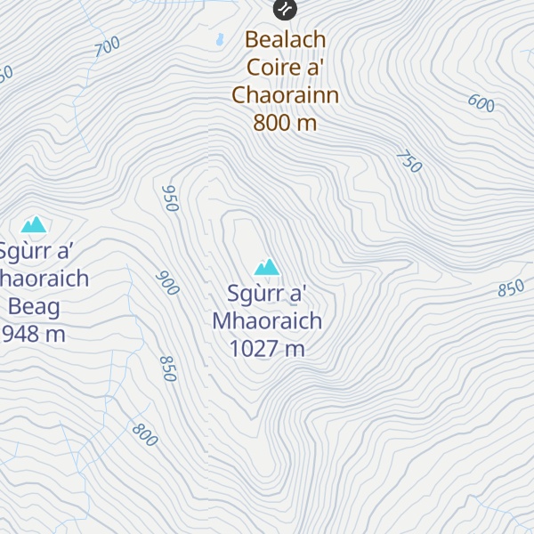 Map of Sgùrr a' Mhaoraich