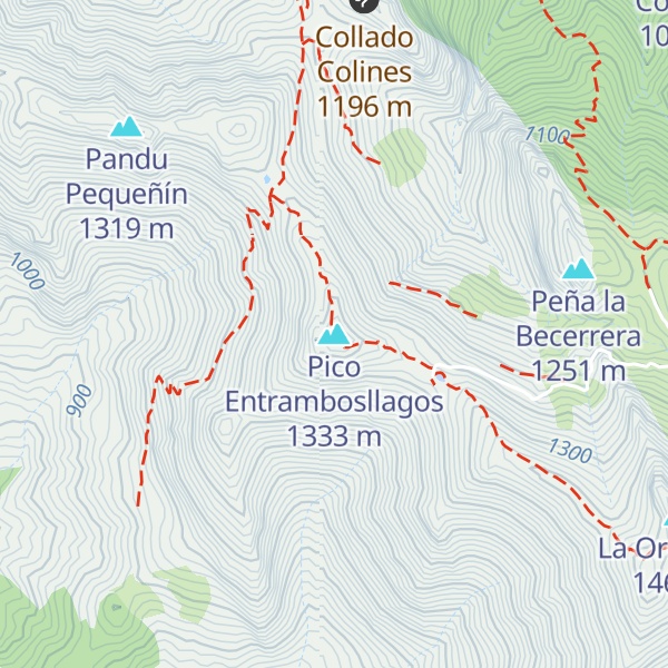 Map of Pico Entrambosllagos