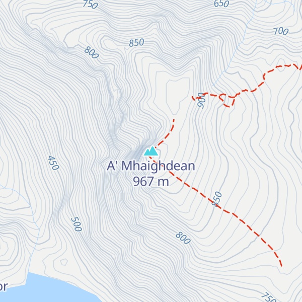 Map of A' Mhaighdean