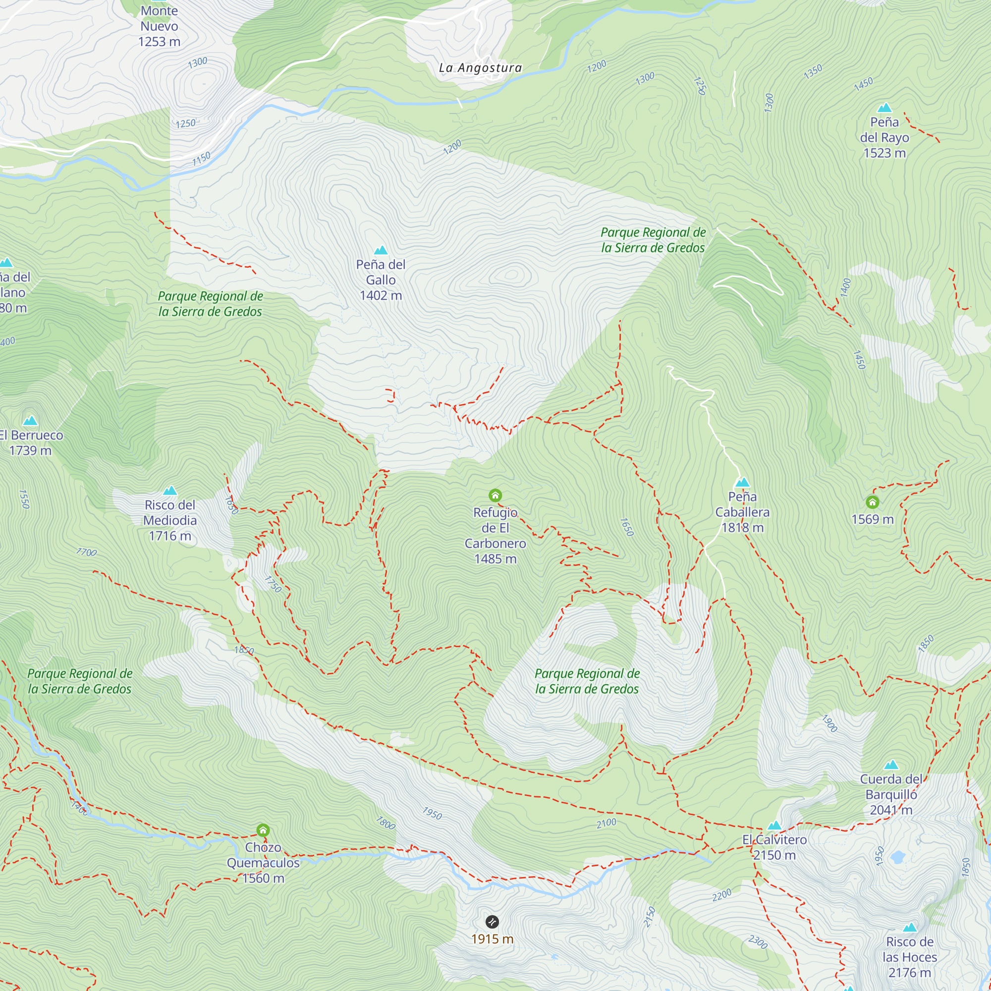 Refugio de El Carbonero map