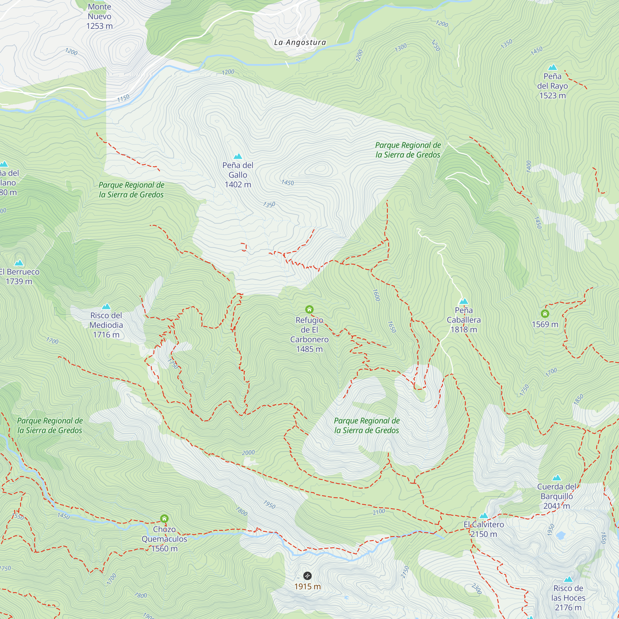 Refugio de El Carbonero map