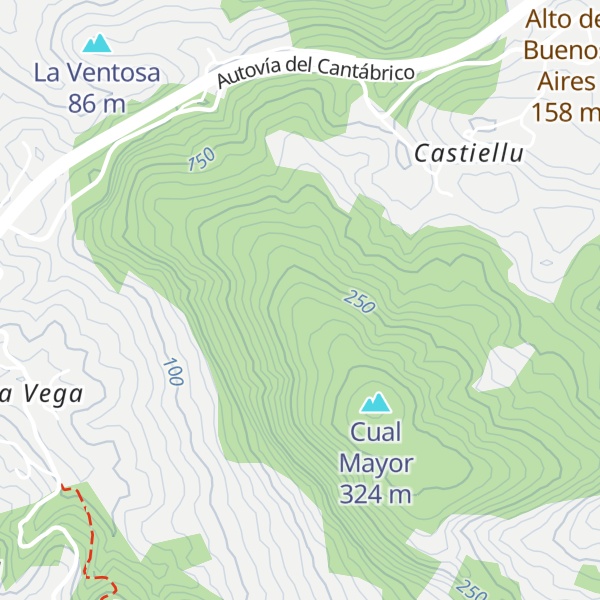 Map of Monte Cualmayor