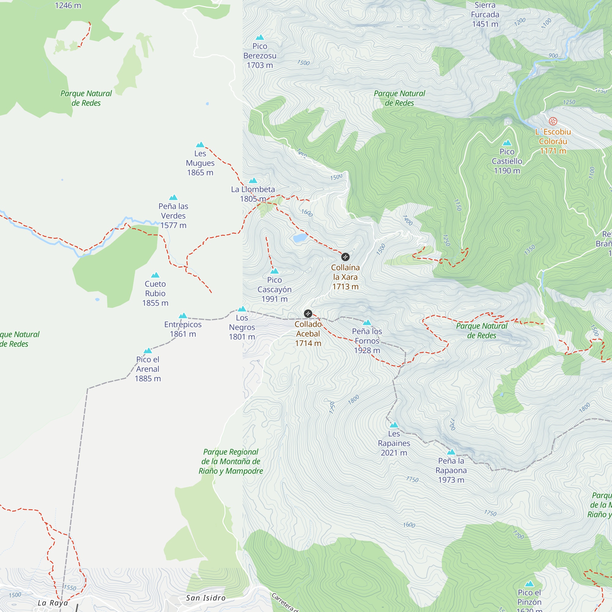 Refugio La Raya map