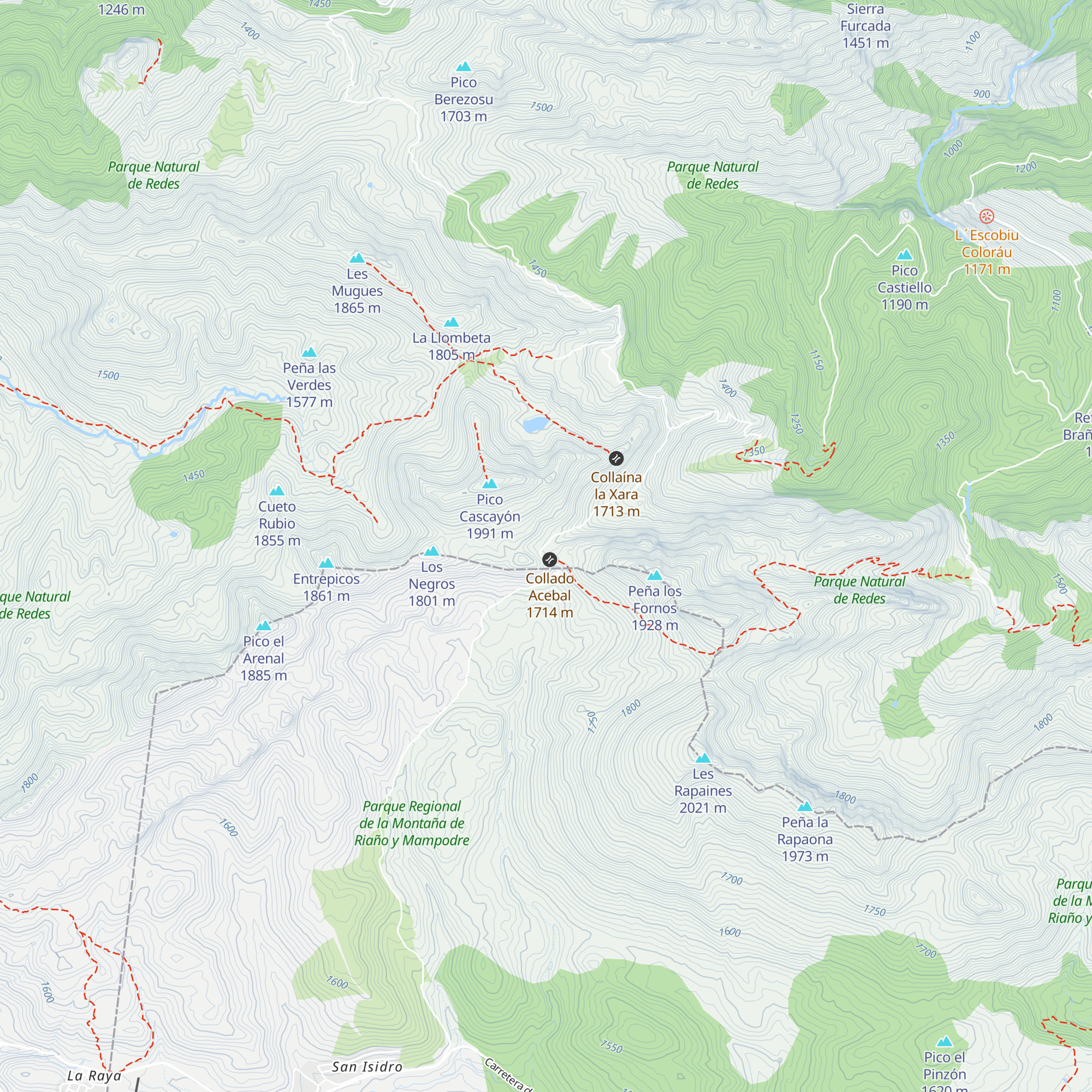 Refugio La Raya map