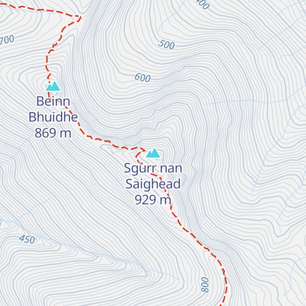 Map of Sgùrr nan Saighead