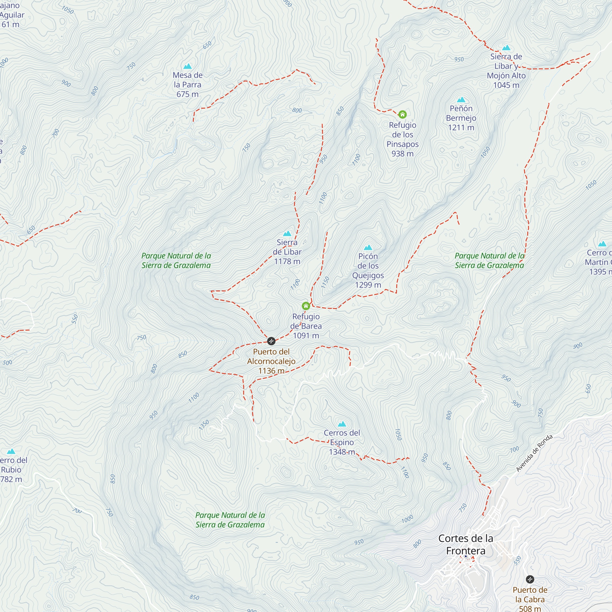 Refugio de Barea map