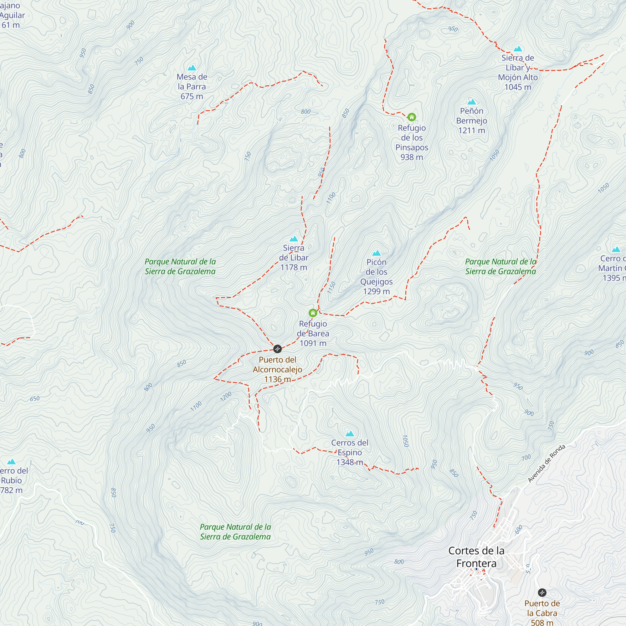Refugio de Barea map