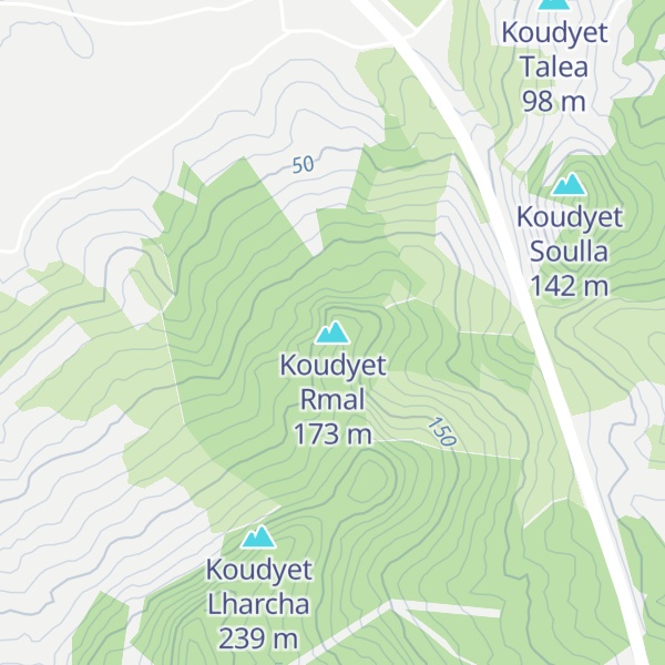 Map of Koudyet Rmal