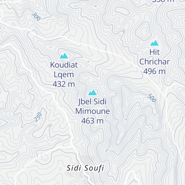 Map of Jbel Sidi Mimoune