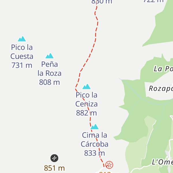 Map of Pico la Ceniza