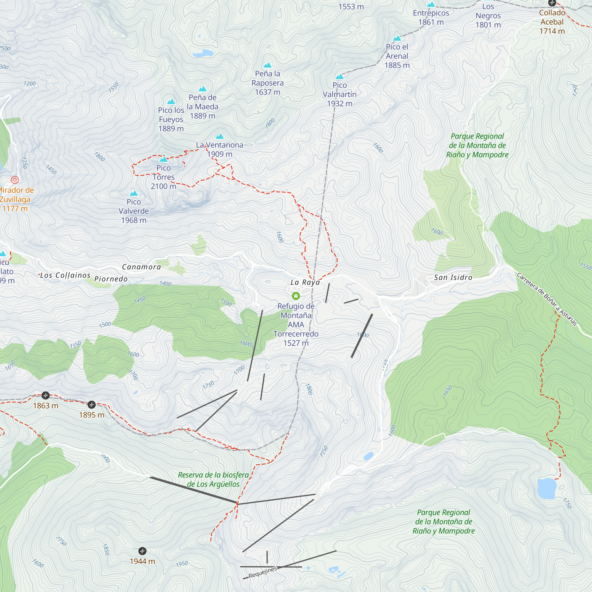Refugio de Montaña AMA Torrecerredo map