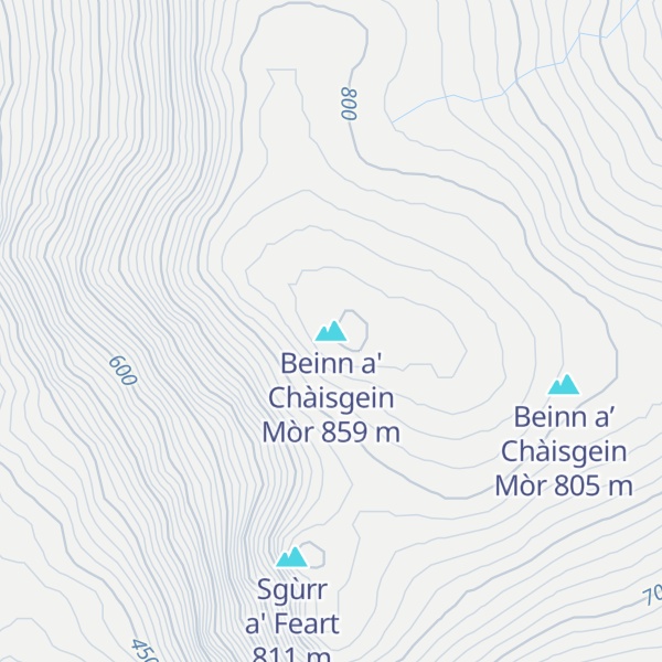 Map of Beinn a' Chàisgein Mòr
