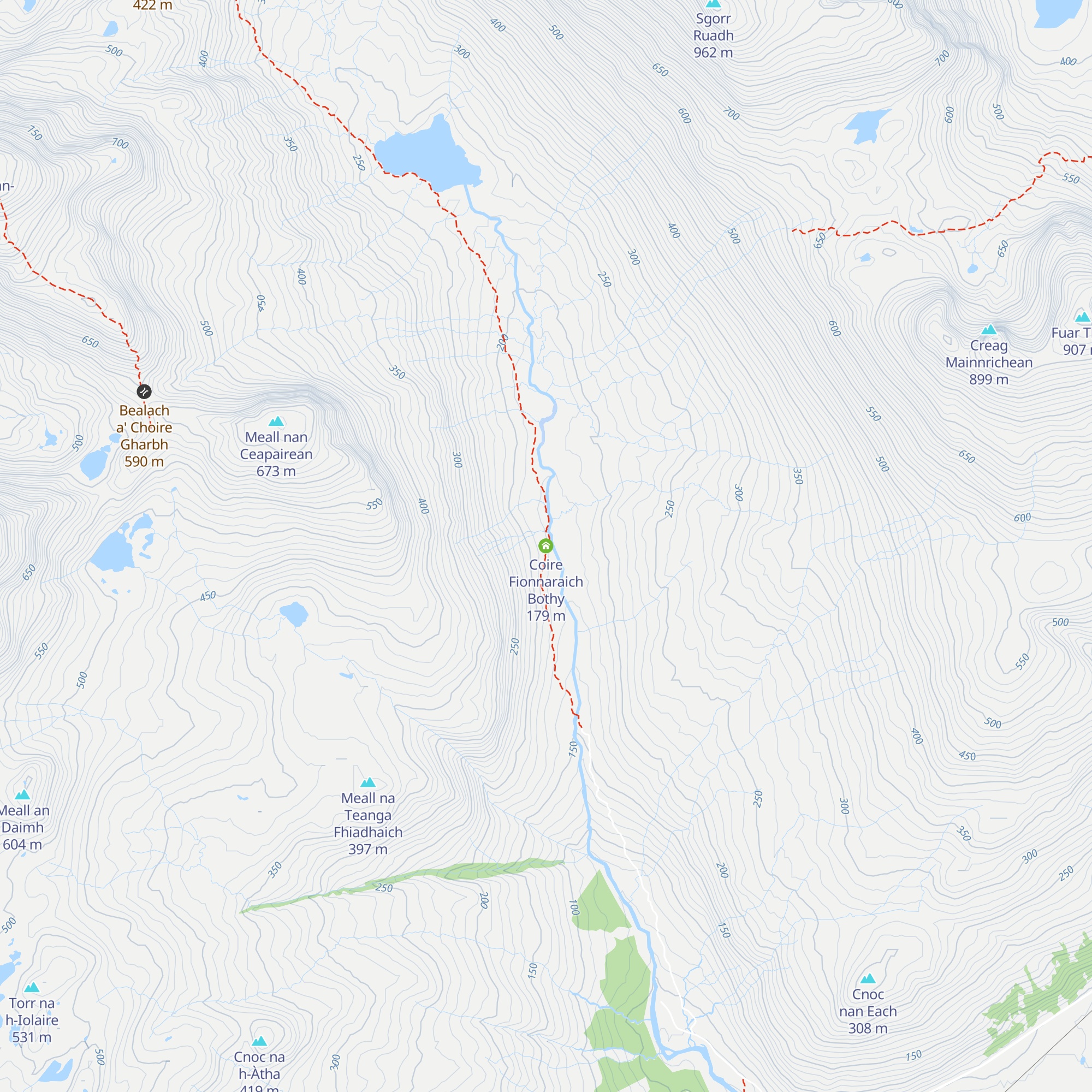 Coire Fionnaraich Bothy map