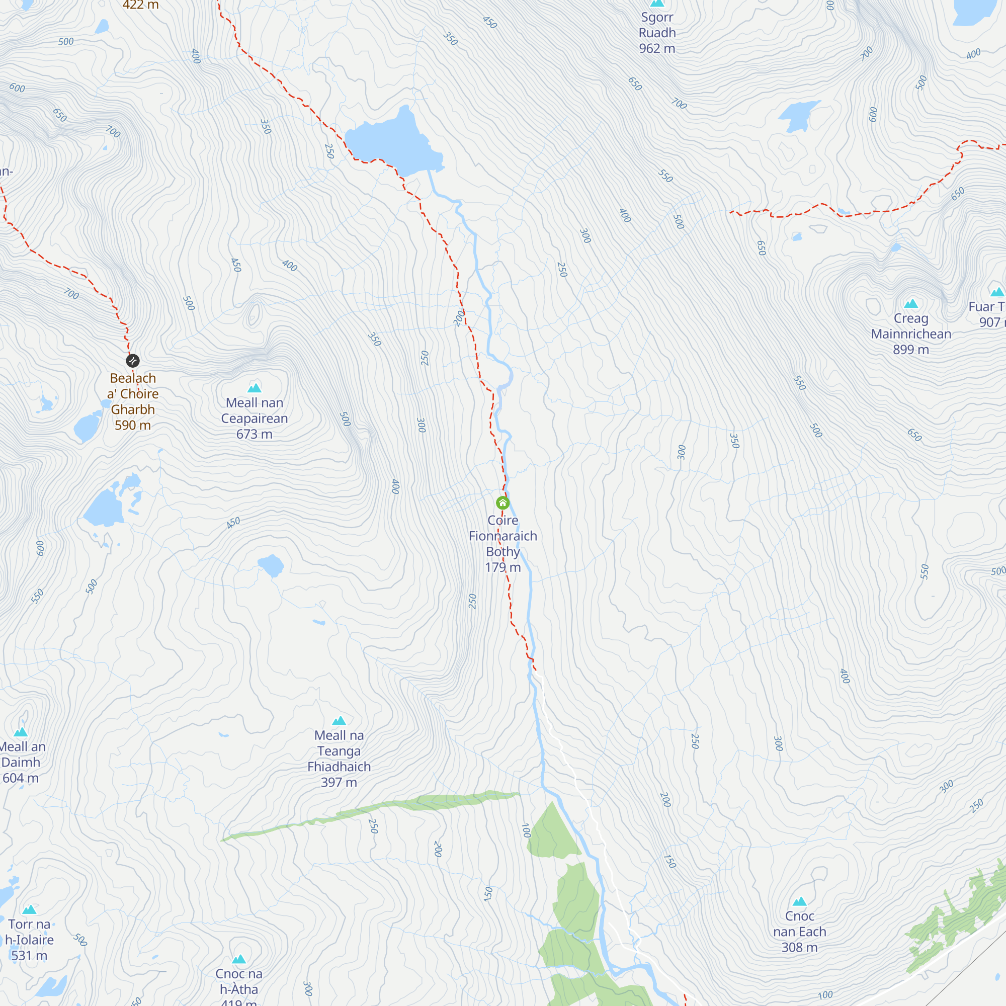 Coire Fionnaraich Bothy map