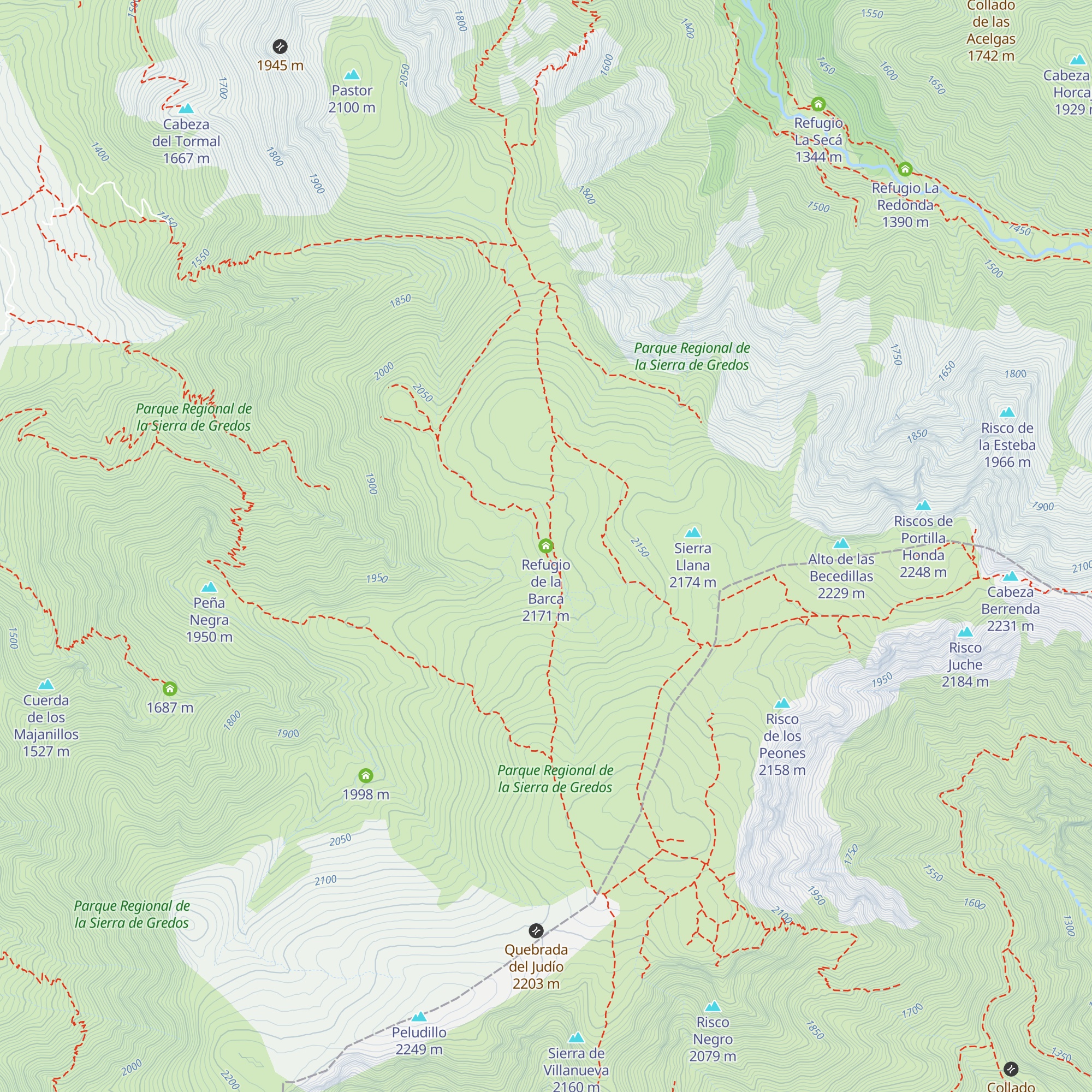 Refugio de la Barca map